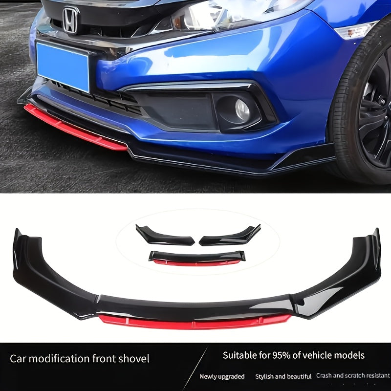 4pcs/Set Material Car Front Lip Spoiler Kit - Stylish Appearance Upgrade, Small Vehicle Bumper Modification Accessories with Easy Installation and Durable Protection for Fenders, Car Spoiler, Car Modification Accessories