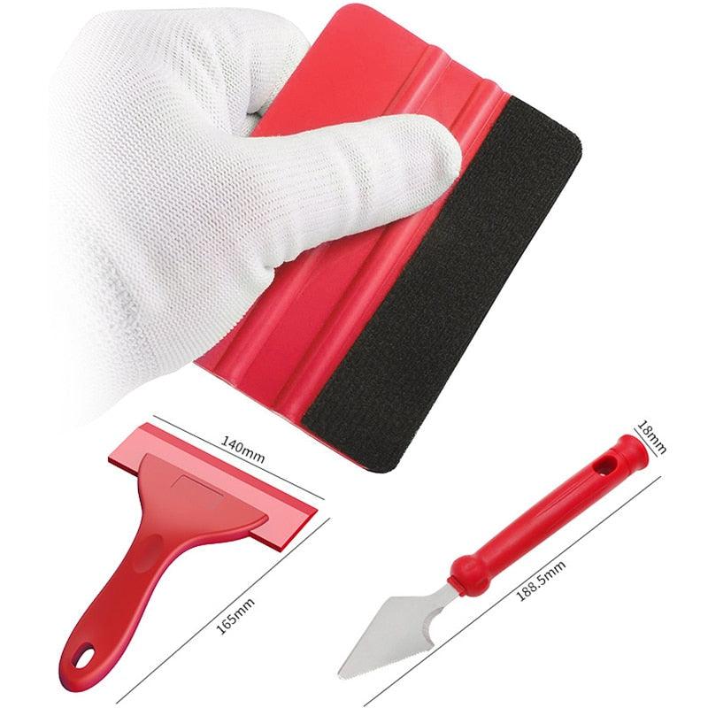7/13pcs Car Vinyl Film Wrapping Tools Car Sticker Film Scraper Kit Auto Felt Squeegee Scraper Set Knife Decal Plaste Accessories