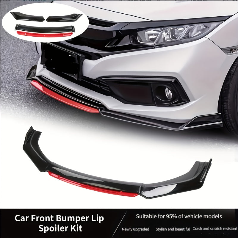 4pcs/Set Material Car Front Lip Spoiler Kit - Stylish Appearance Upgrade, Small Vehicle Bumper Modification Accessories with Easy Installation and Durable Protection for Fenders, Car Spoiler, Car Modification Accessories